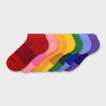 Cotton Low-cut Bright Color Block Socks Bundle