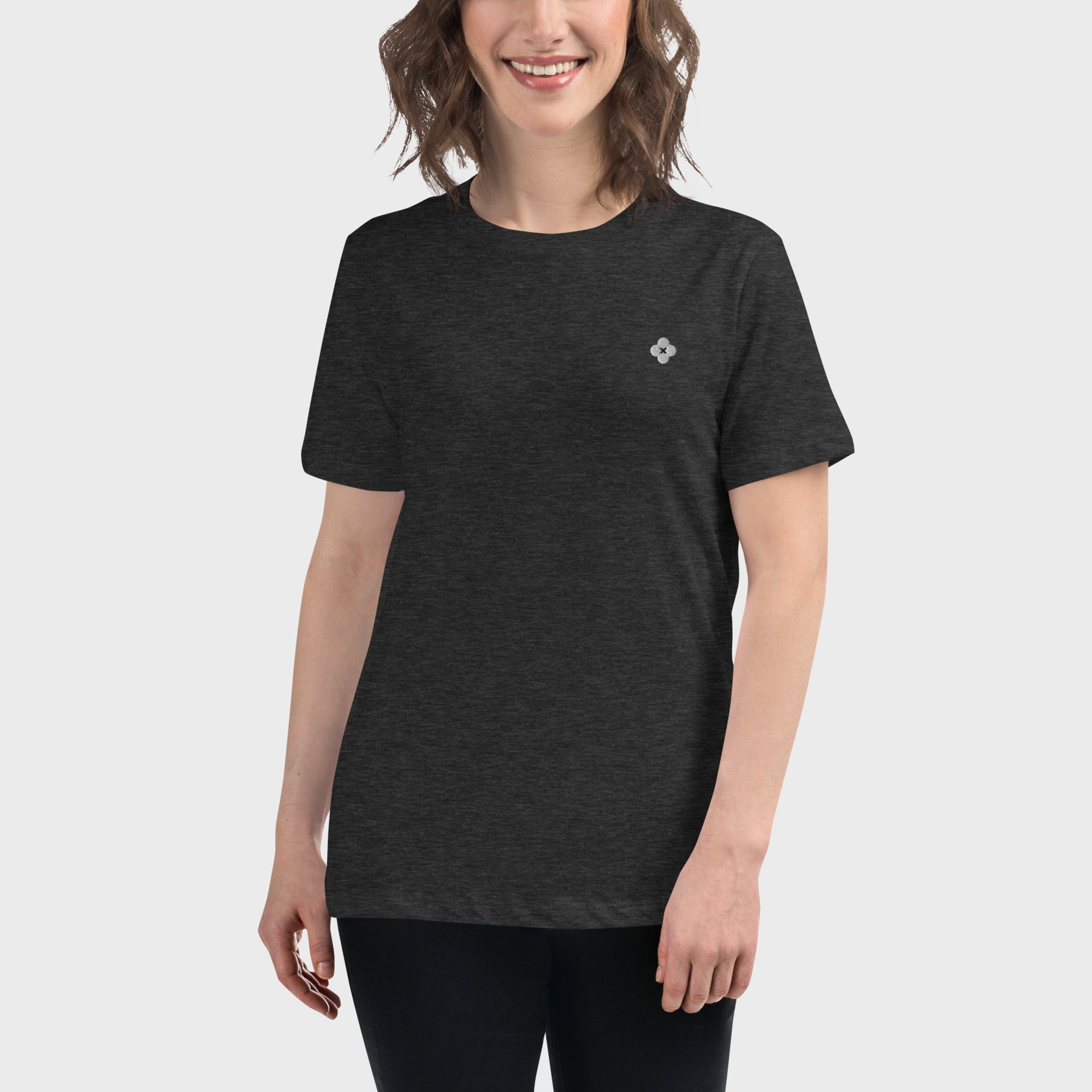 Tシャツ・カットソー RONRON PENDANT LINE FRILL BASIC FIT T SHIRT BLACK RR25AST414 SLIM RIBBED COTTON T-SHIRT - NAVY | COS